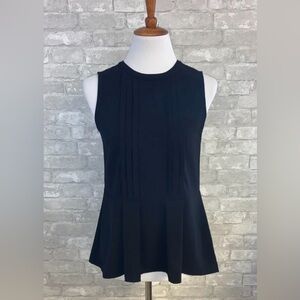 Nursing Queen - PLEATED PEPLUM Zippered NURSING TANK TOP - BLACK XXS